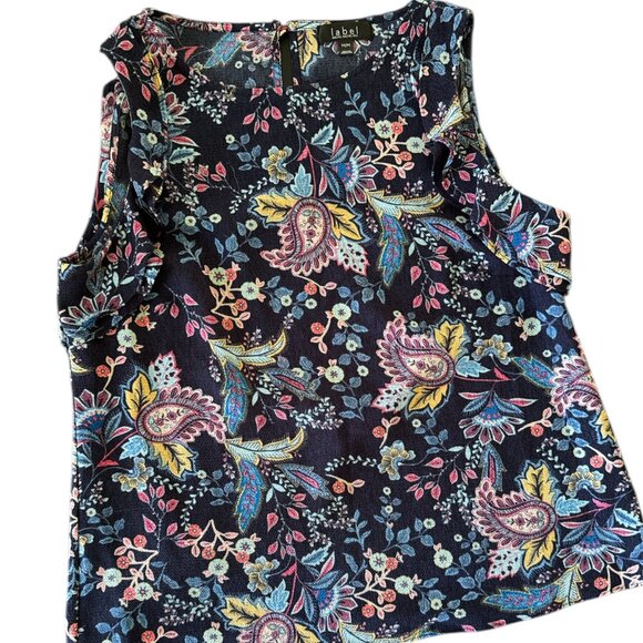 🔥 4 for $20 DEALLabel by Rachel Rachel Roy Sleeveless Floral Paisley Top Size M - Picture 2 of 7